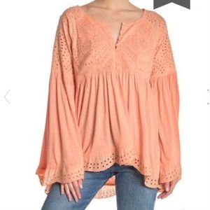 Free People Bell Sleeve Top with sequin detail